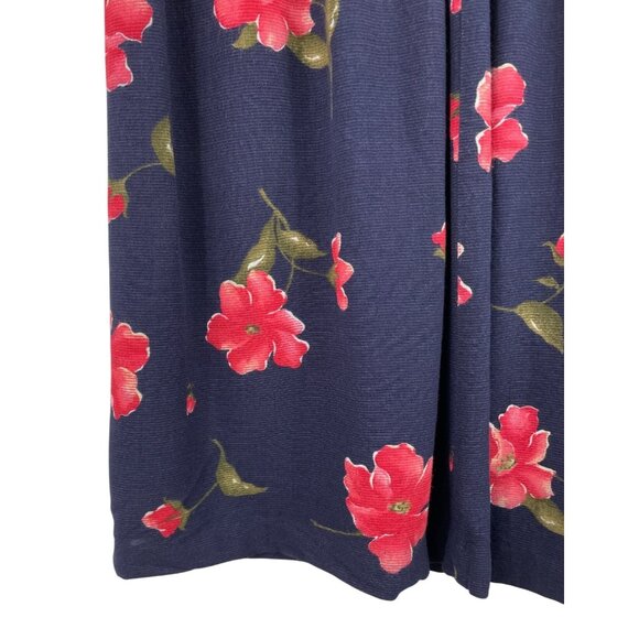 Modiano Womens Floral Pleated Skirt Size 8 Blue & Red Knee Length - Picture 6 of 8